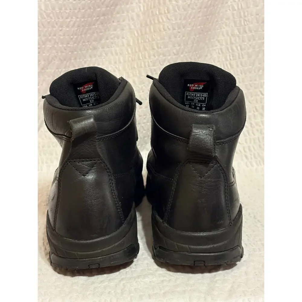 Red Wing Black Leather Safety Toe EH Waterproof Men’s Work Boots 6680 Size 12D